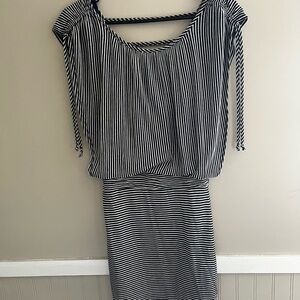 Striped Navy and White Women's Dress